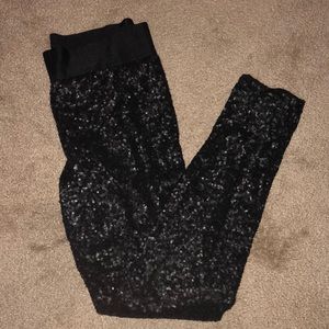 EUC Black sequin leggings
